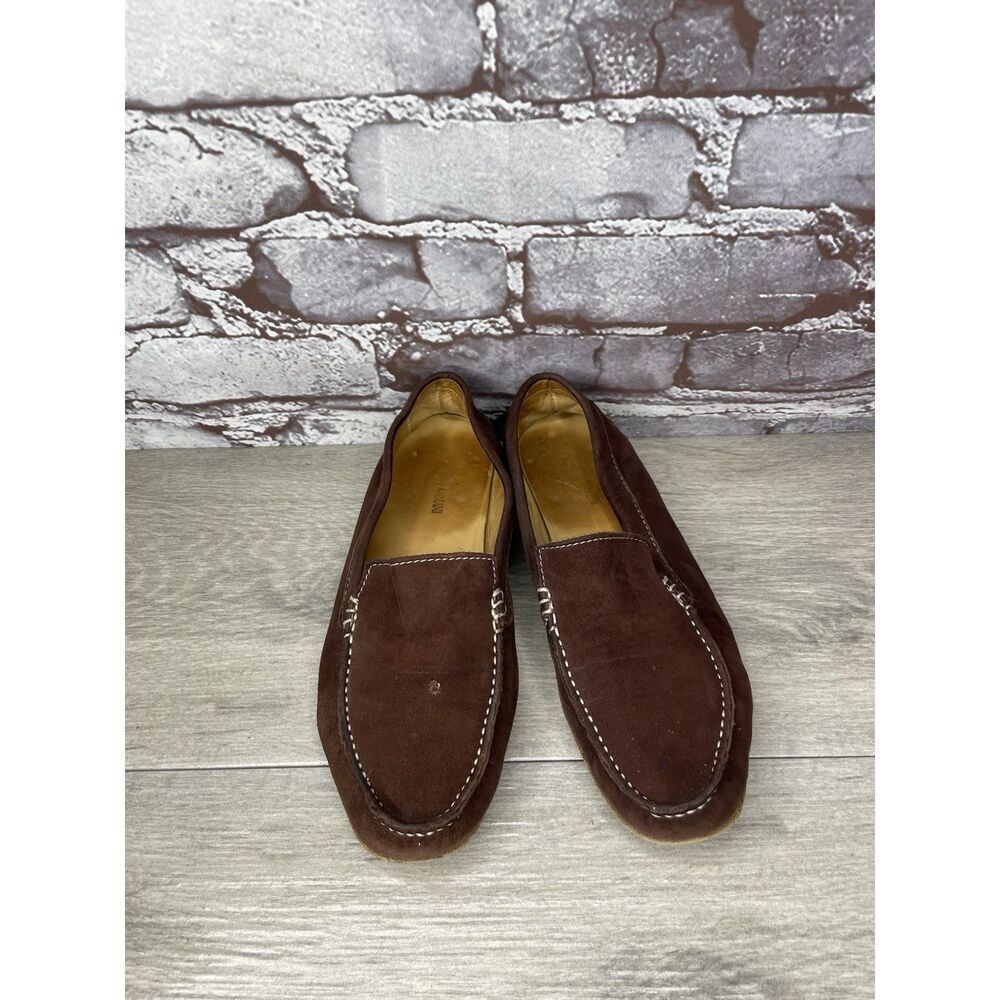 Giorgio Armani Brown Suede Loafers Leather Sole Driving Shoes Women’s 36EU/6M US - Picture 14 of 16